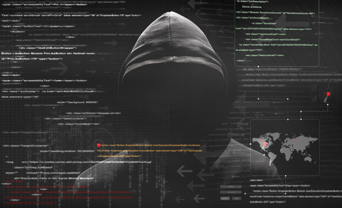 Discrete hacker looking for vulnerable code