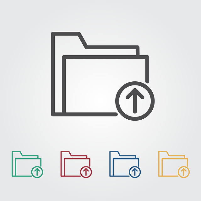 File upload icon in 5 colors: gray, green, red, blue, yellow